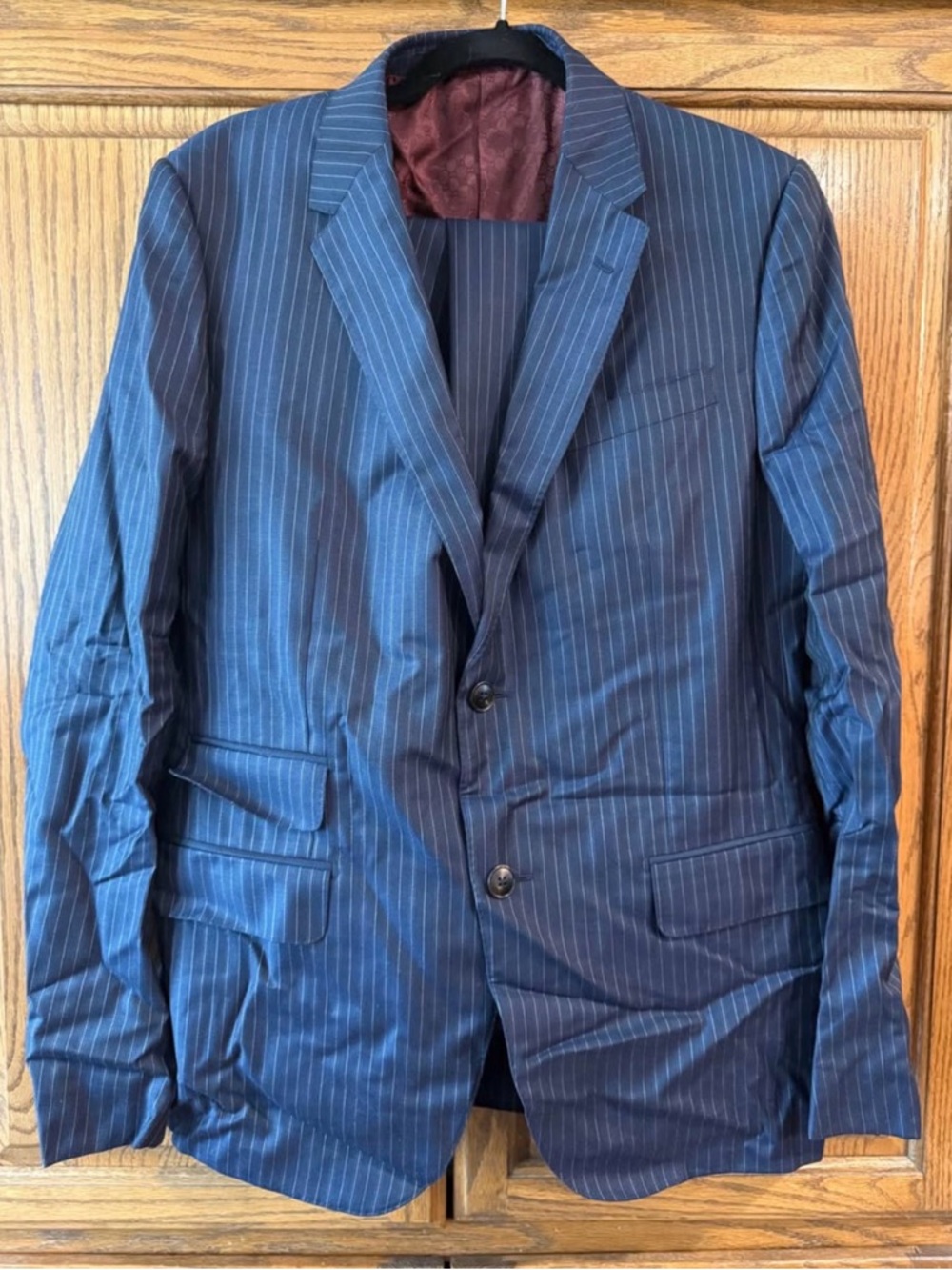 Gucci Navy Pinstripe Two-Button Blazer